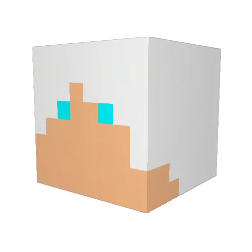 Dinchiking Minecraft avatar head, 3D render