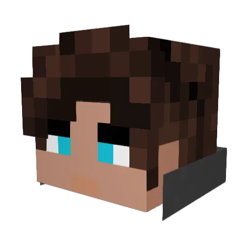 Dindronin Minecraft avatar head, 3D render