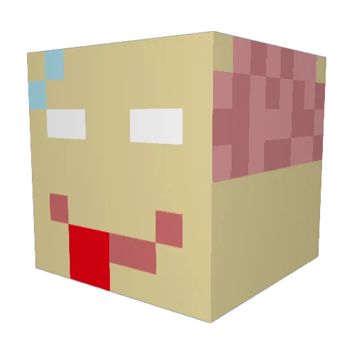 Dinean Minecraft avatar head, 3D render