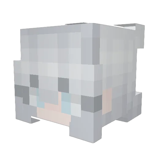 DingMao Minecraft avatar head, 3D render