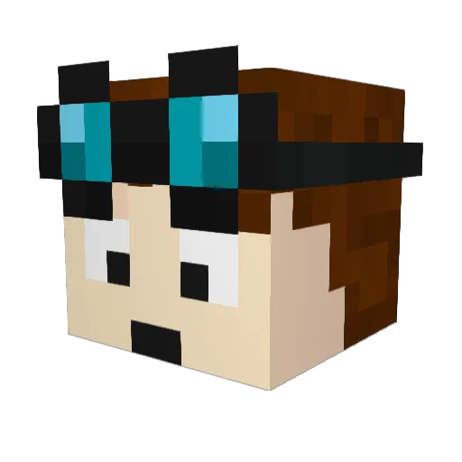 DingWX Minecraft avatar head, 3D render