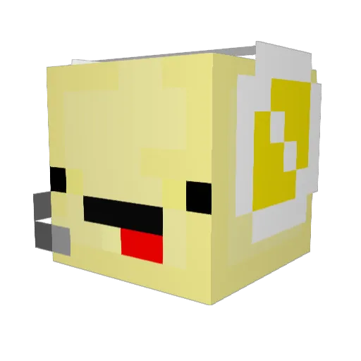 Ding_TV Minecraft avatar head, 3D render