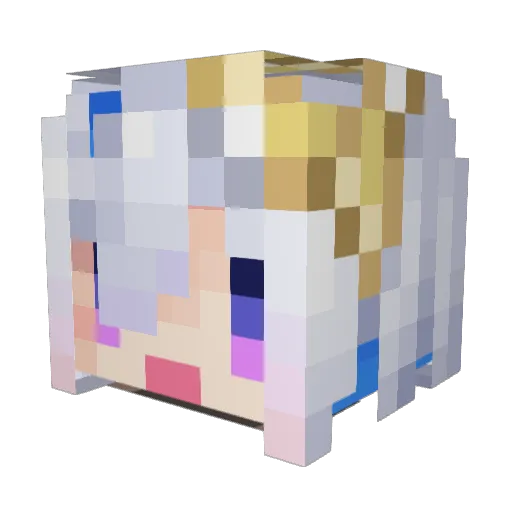 Ding_Wan Minecraft avatar head, 3D render