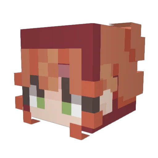 DingaDongaa Minecraft avatar head, 3D render