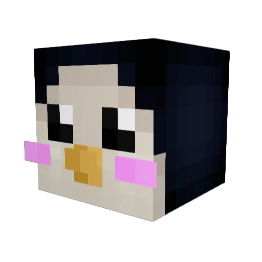 Dingdong_e Minecraft avatar head, 3D render