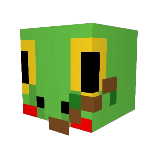 Dingeroo Minecraft avatar head, 3D render