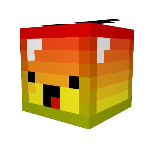 Dinglo Minecraft avatar head, 3D render