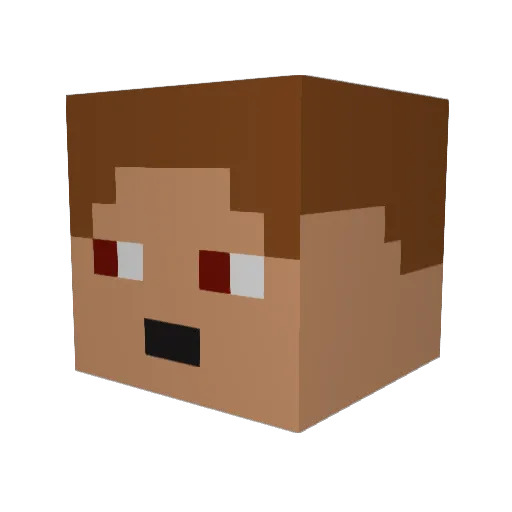 Dingmater Minecraft avatar head, 3D render