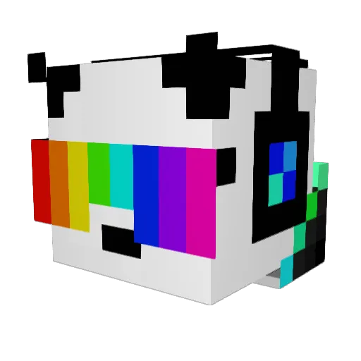 DingoPanda Minecraft avatar head, 3D render