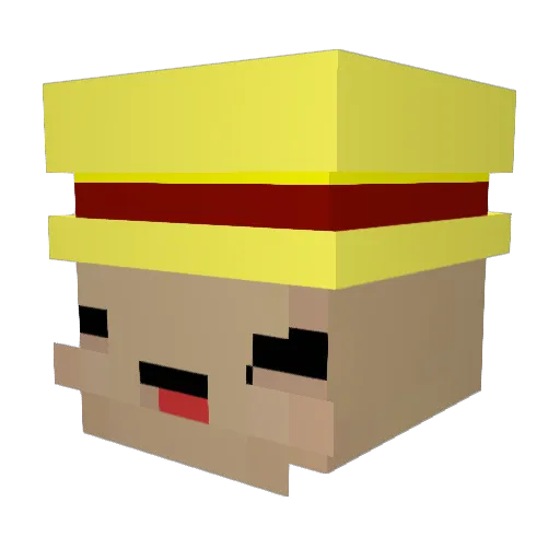 Dingoatedog Minecraft avatar head, 3D render