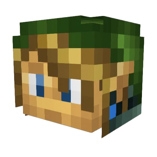 Dingsi Minecraft avatar head, 3D render