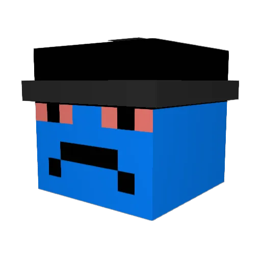 Dingus4X Minecraft avatar head, 3D render
