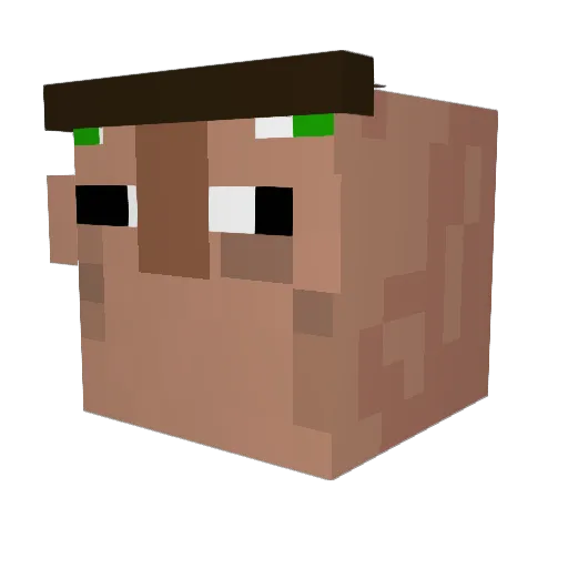 Dingus Minecraft avatar head, 3D render
