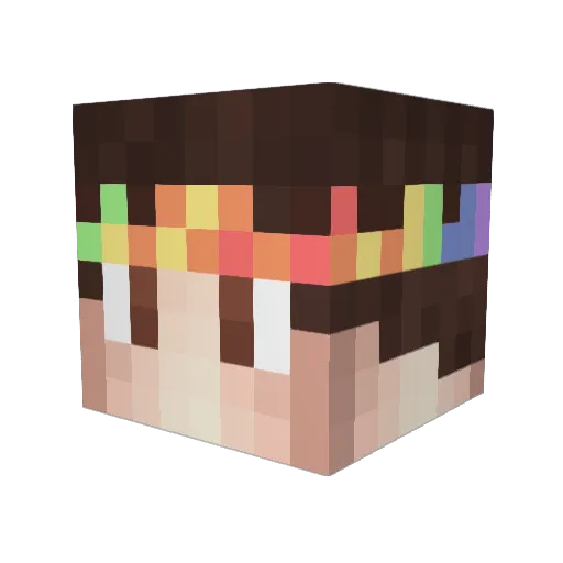 DinhDinh Minecraft avatar head, 3D render