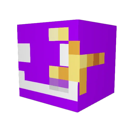 DiniDiniDini Minecraft avatar head, 3D render