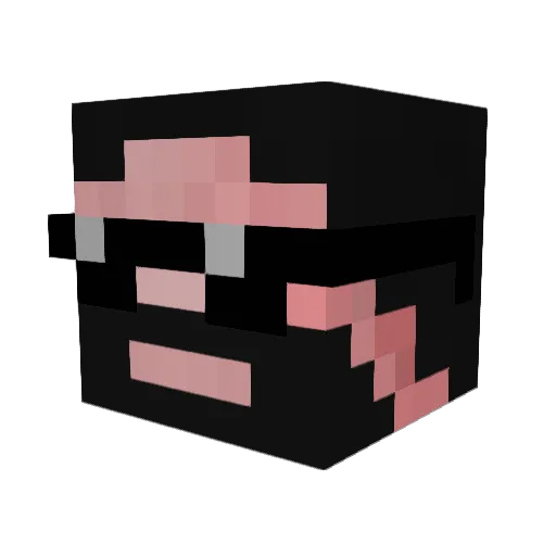 Diniland Minecraft avatar head, 3D render