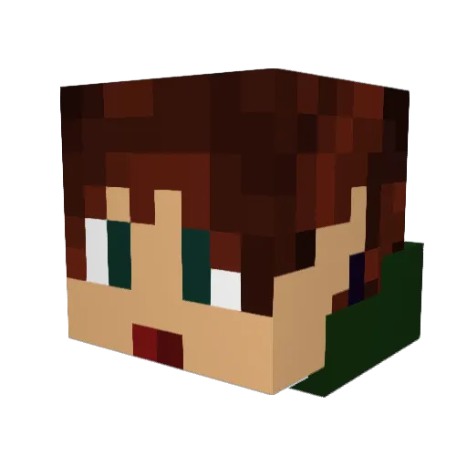 Dinky6 Minecraft avatar head, 3D render