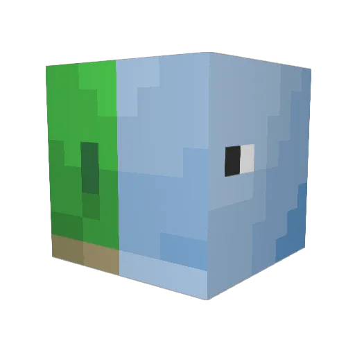 DinnaBone Minecraft avatar head, 3D render