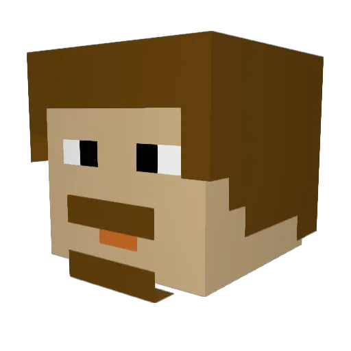 Dinnerbonk Minecraft avatar head, 3D render