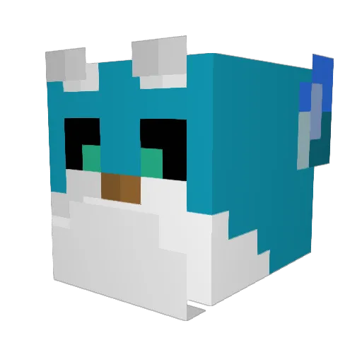 Dinnerdasher Minecraft avatar head, 3D render