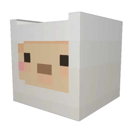 Dino1ight Minecraft avatar head, 3D render