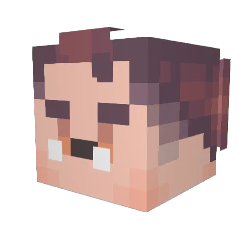 Dino25O Minecraft avatar head, 3D render