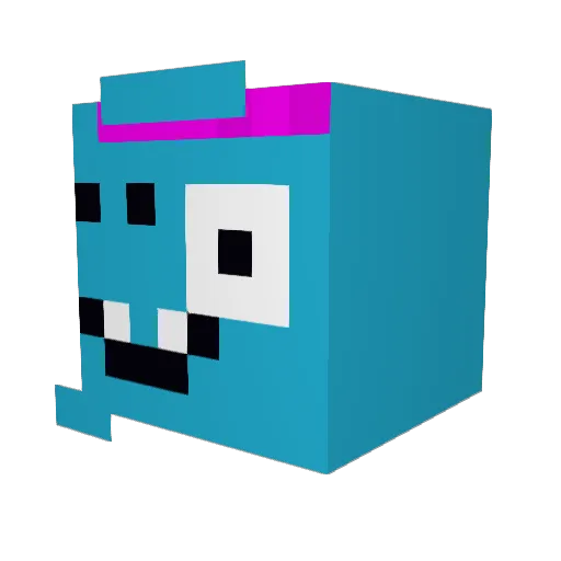 DinoCleiton Minecraft avatar head, 3D render