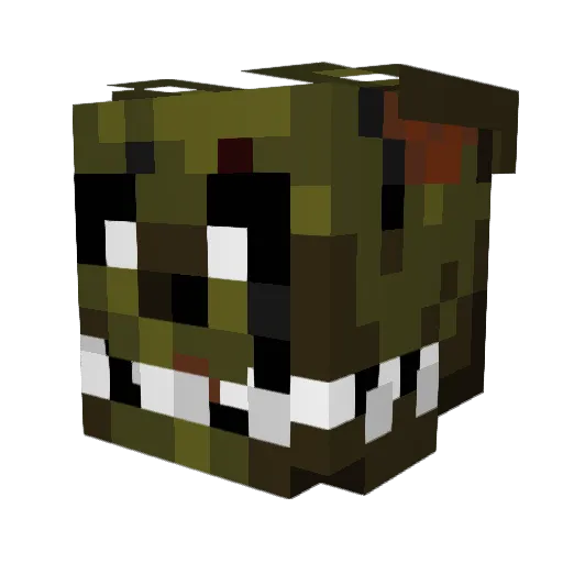 DinoGut Minecraft avatar head, 3D render