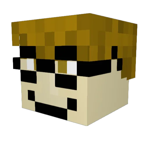 DinoGuyMc Minecraft avatar head, 3D render