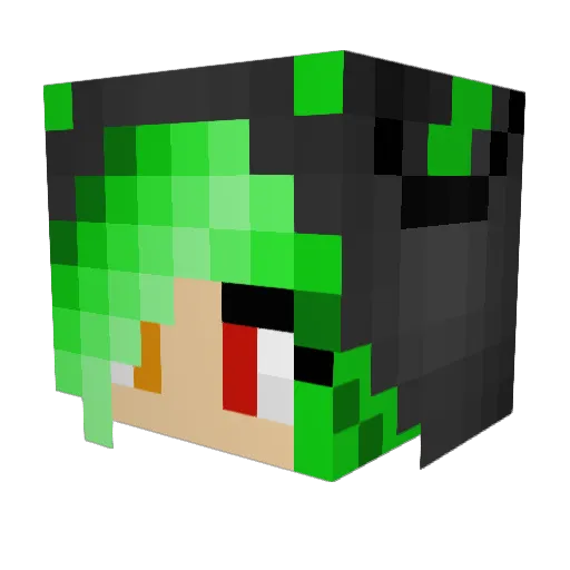 DinoKittenz Minecraft avatar head, 3D render