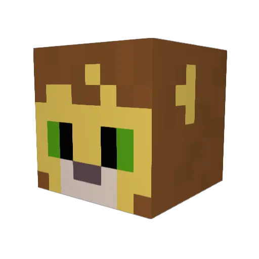 DinoLP3 Minecraft avatar head, 3D render