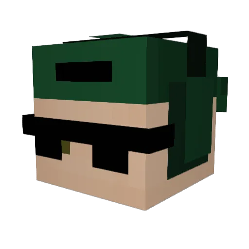 DinoMan0116 Minecraft avatar head, 3D render