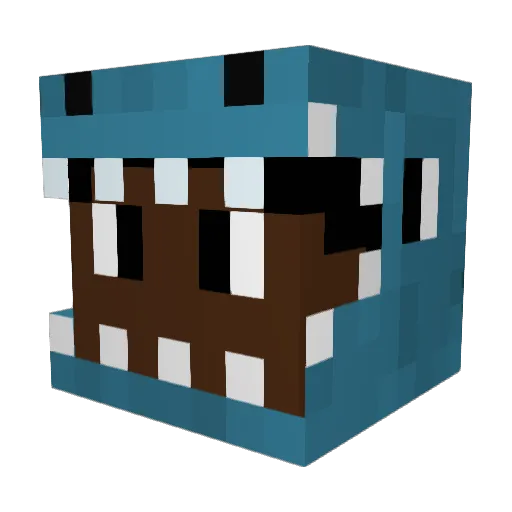 DinoMazza Minecraft avatar head, 3D render