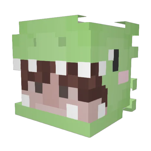 DinoPunkt Minecraft avatar head, 3D render