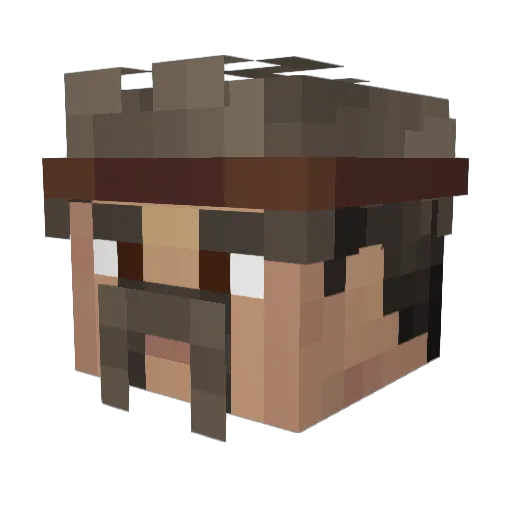 DinoSoup Minecraft avatar head, 3D render