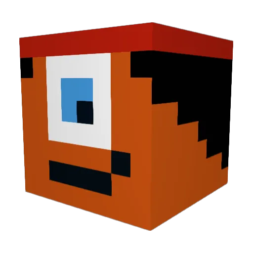 Dino_02 Minecraft avatar head, 3D render