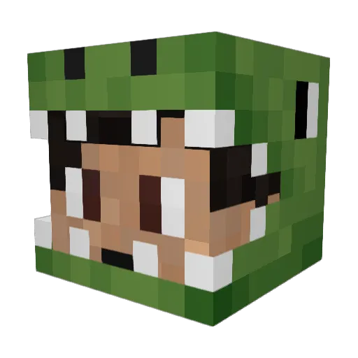 Dino_Et Minecraft avatar head, 3D render