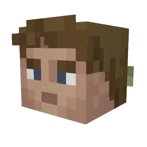 Dino_James Minecraft avatar head, 3D render