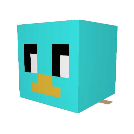 Dino_du8k Minecraft avatar head, 3D render