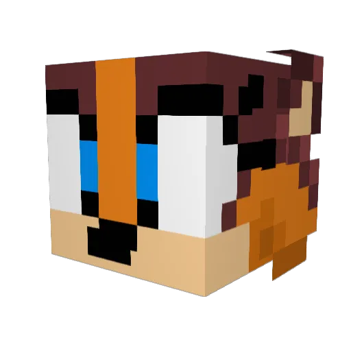 Dinobal Minecraft avatar head, 3D render