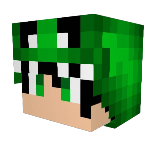 Dinobr Minecraft avatar head, 3D render