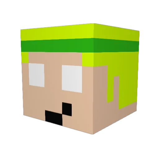 Dinobrainrain Minecraft avatar head, 3D render