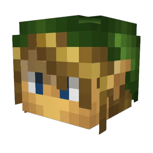 DinoguyABC Minecraft avatar head, 3D render