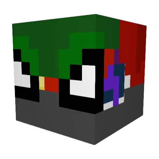 Dinohollemill Minecraft avatar head, 3D render