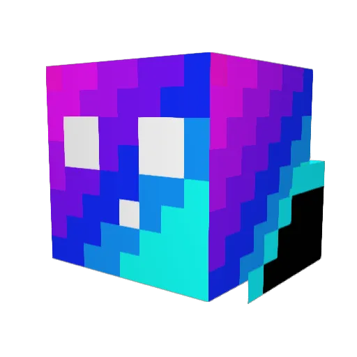 Dinolazer Minecraft avatar head, 3D render