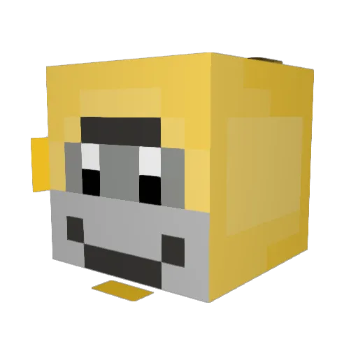 Dinomakapaka Minecraft avatar head, 3D render