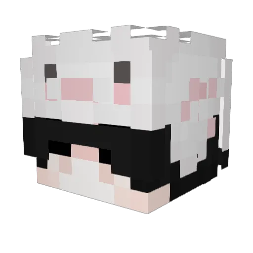 Dinomamed Minecraft avatar head, 3D render