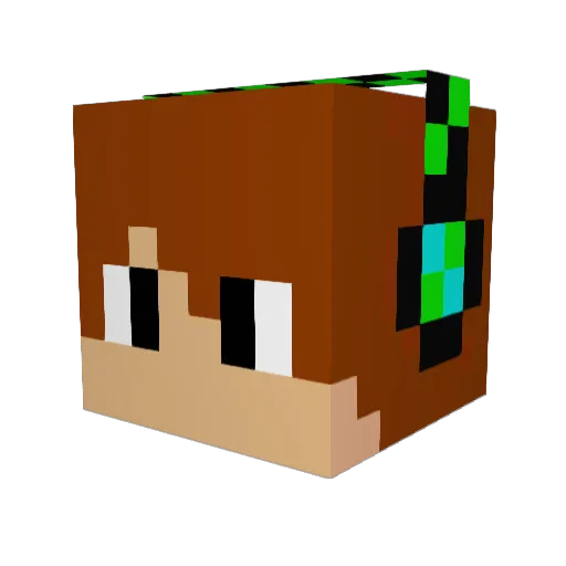Dinomanrex Minecraft avatar head, 3D render