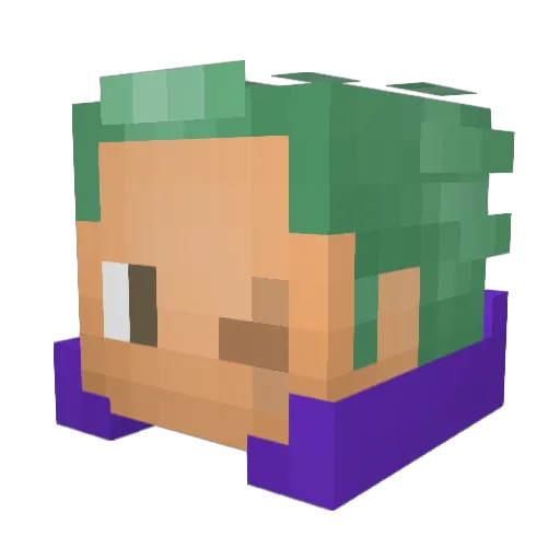 Dinomist8 Minecraft avatar head, 3D render