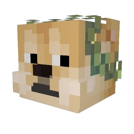 Dinonate Minecraft avatar head, 3D render